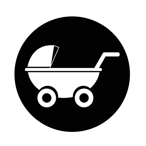 Icono de carro de bebé — Vector de stock