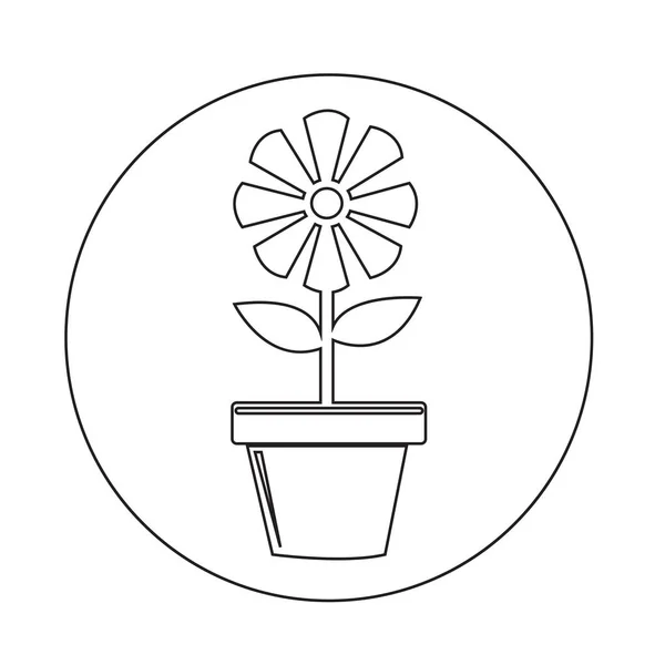 Icône pot de fleurs — Image vectorielle