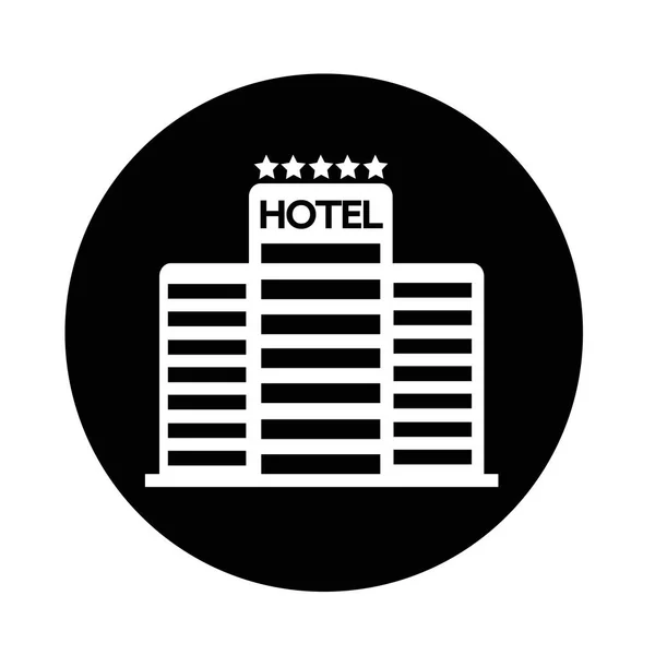 Ícone do edifício do hotel — Vetor de Stock