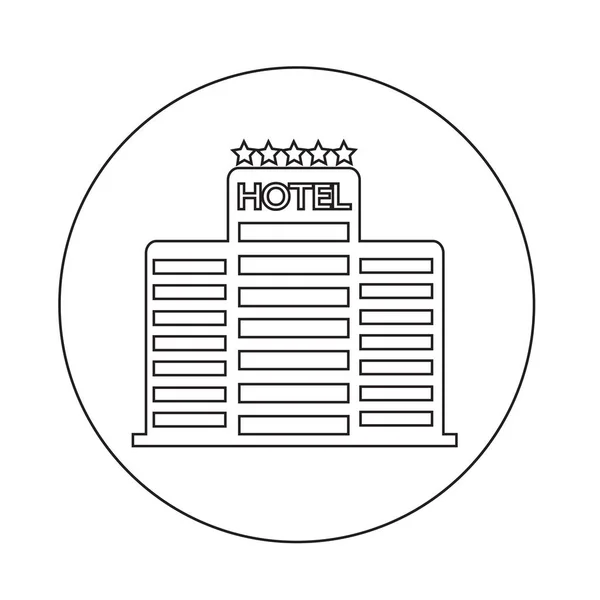 Icona Edificio Hotel — Vettoriale Stock