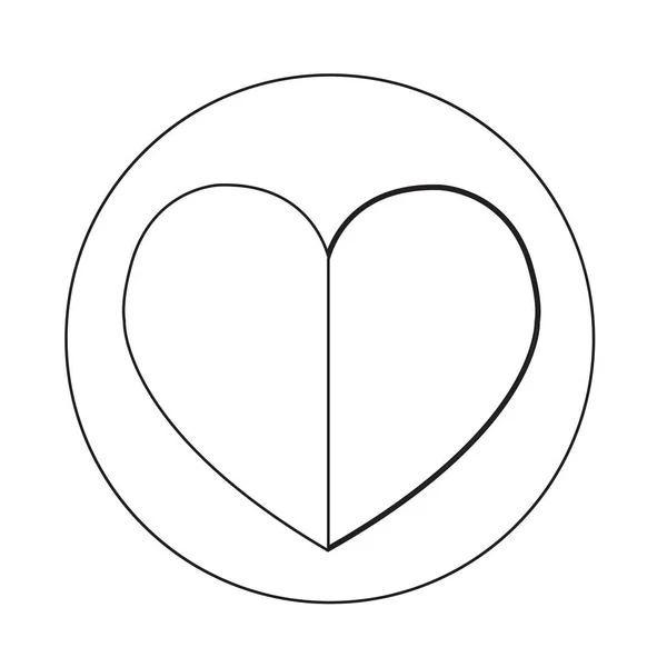 Ícone coração amor — Vetor de Stock