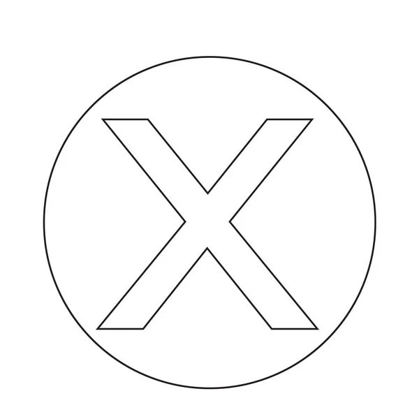 Avbryta cross ikonen — Stock vektor