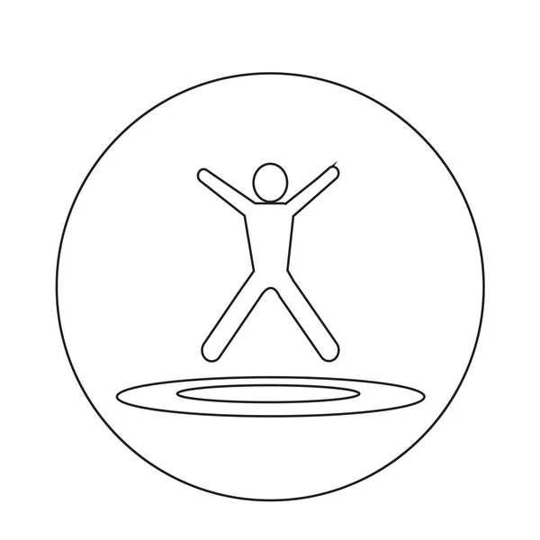 Icône de trampoline sautant — Image vectorielle