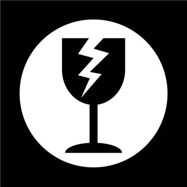 kırılgan düz simgesi