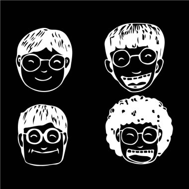 İnsanlar yüz çizgi film simgesi