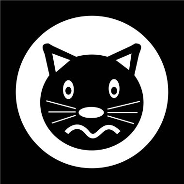 Kedi düz simgesi