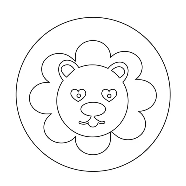 Schattig leeuw pictogram — Stockvector