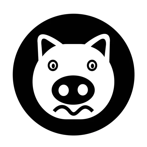 Cute pig Icon — Stock Vector