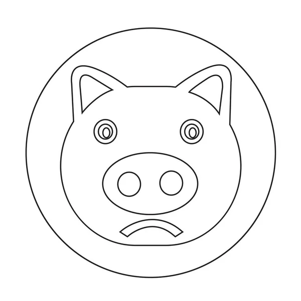 Cute pig Icon — Stock Vector