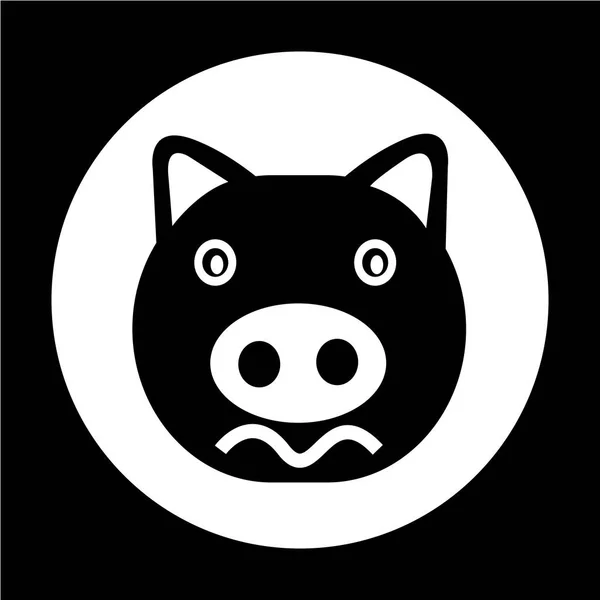 Cute pig Icon — Stock Vector