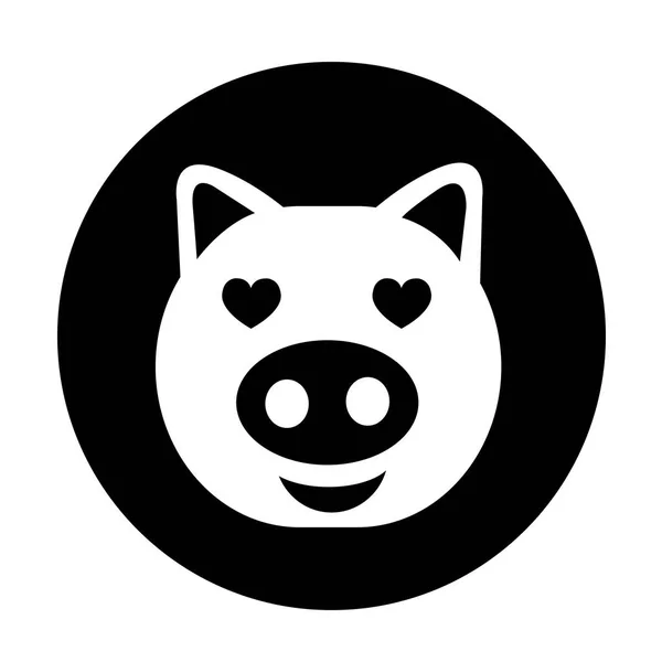 Cute pig Icon — Stock Vector