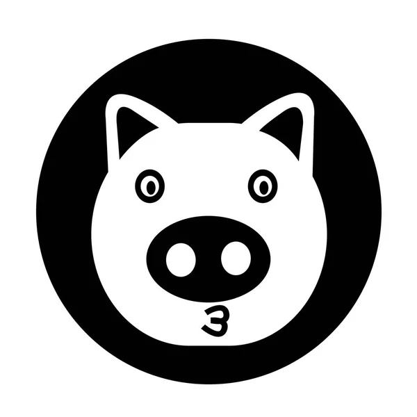 Cute pig Icon — Stock Vector