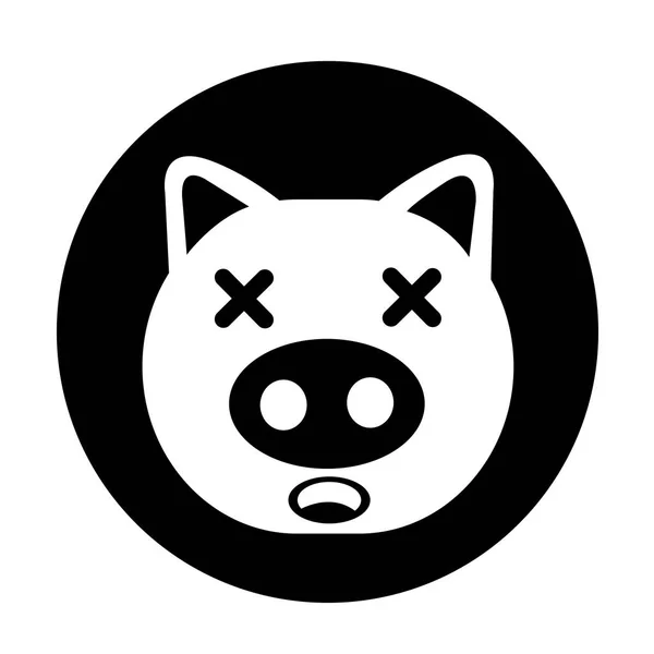 かわいい豚のアイコン — ストックベクタ