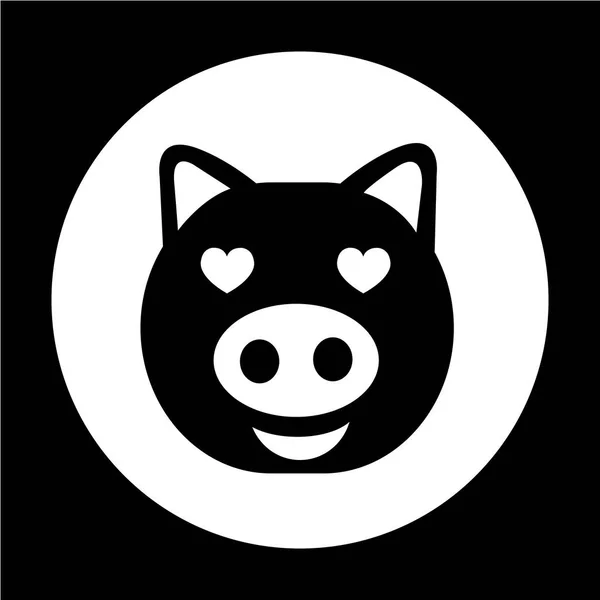 Cute pig Icon — Stock Vector