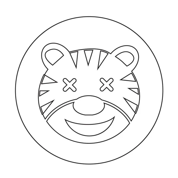 Тигровая плоская икона — стоковый вектор