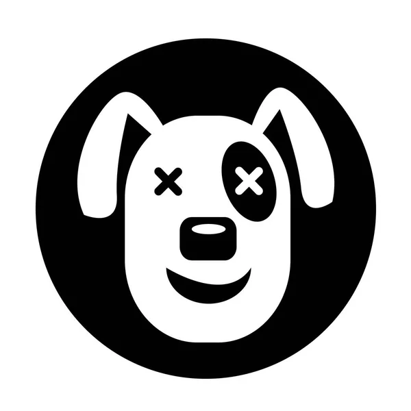Hundeflache Ikone — Stockvektor