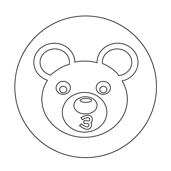 Urso ícone plano — Vetor de Stock