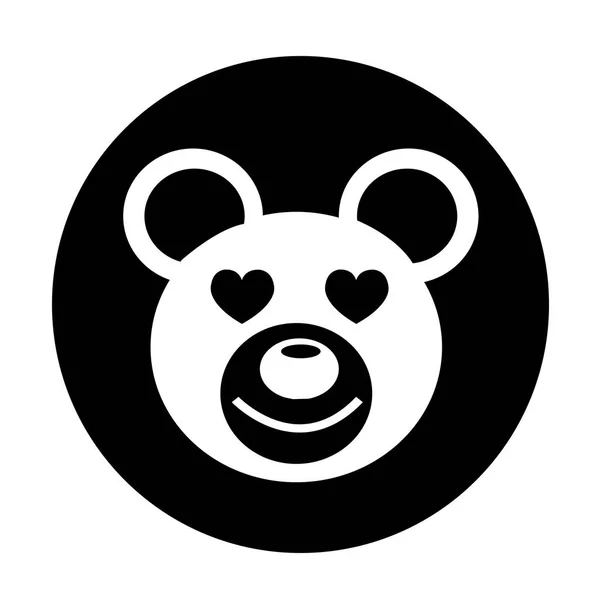 Medvěd plochá ikona — Stockový vektor