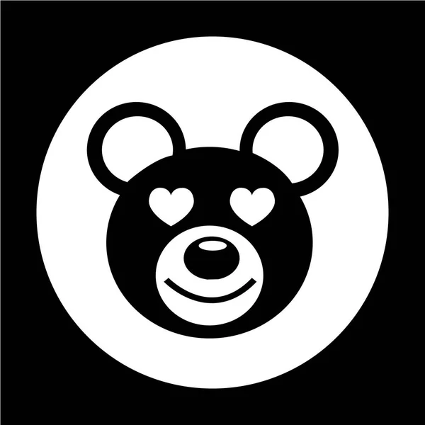 Medvěd plochá ikona — Stockový vektor
