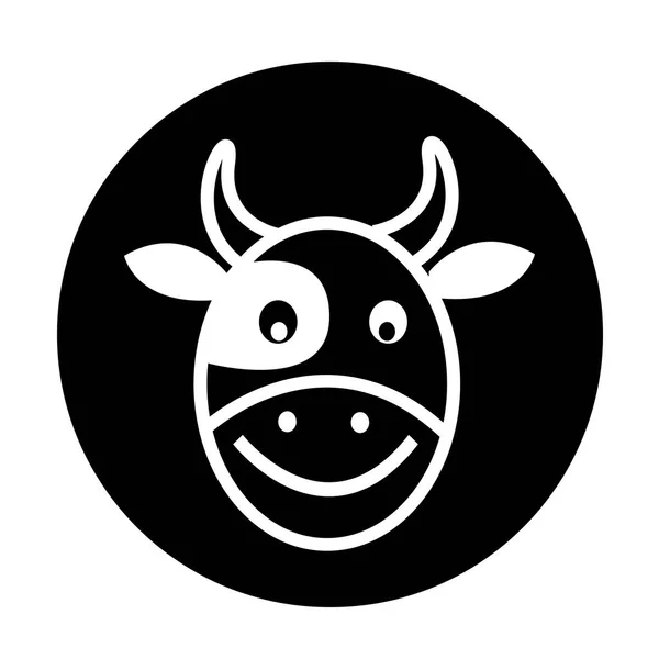Icône plate vache — Image vectorielle