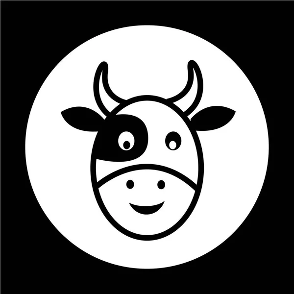 Icône plate vache — Image vectorielle
