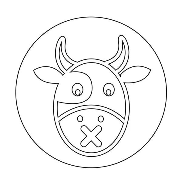 Icono plano de vaca — Archivo Imágenes Vectoriales