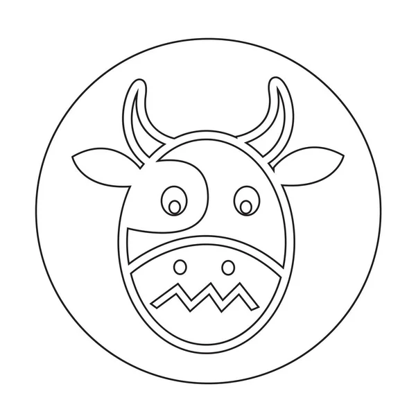 Icona piatto di mucca — Vettoriale Stock
