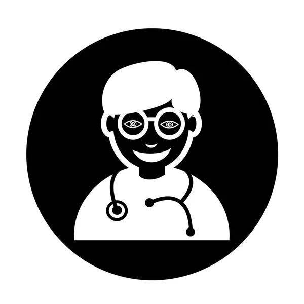 Doctor flat icon — Stock Vector