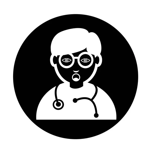 Doctor icono plano — Vector de stock
