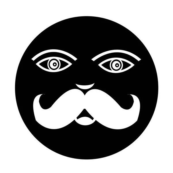 Moustache gars visage icône — Image vectorielle