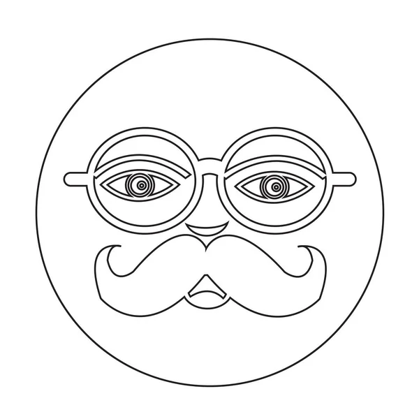 Mustache guy face icon — Stock Vector