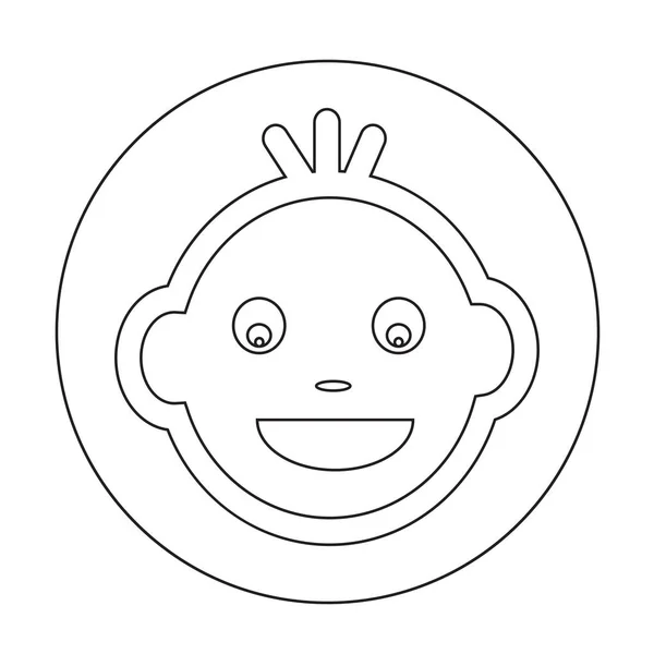 Baby gezicht pictogram — Stockvector