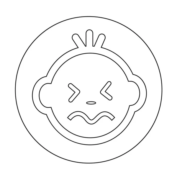 Icona del viso del bambino — Vettoriale Stock