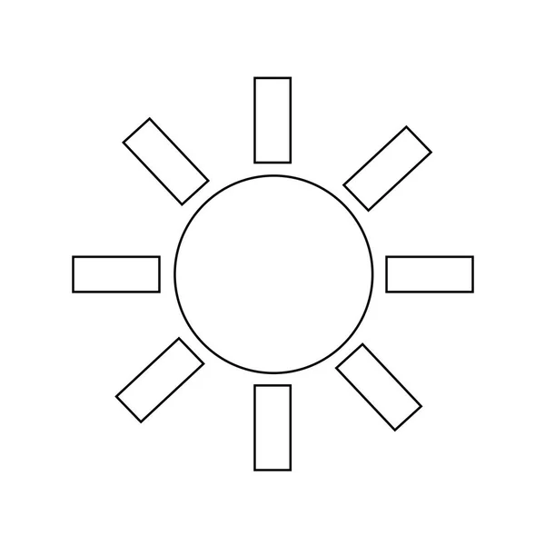 Ícone plano solar — Vetor de Stock