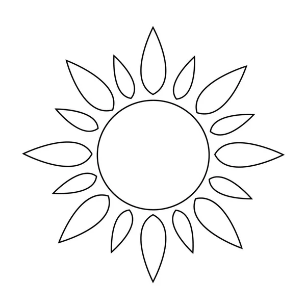 Icône plate de soleil — Image vectorielle