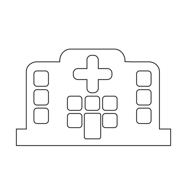 Edificio del hospital icono — Archivo Imágenes Vectoriales