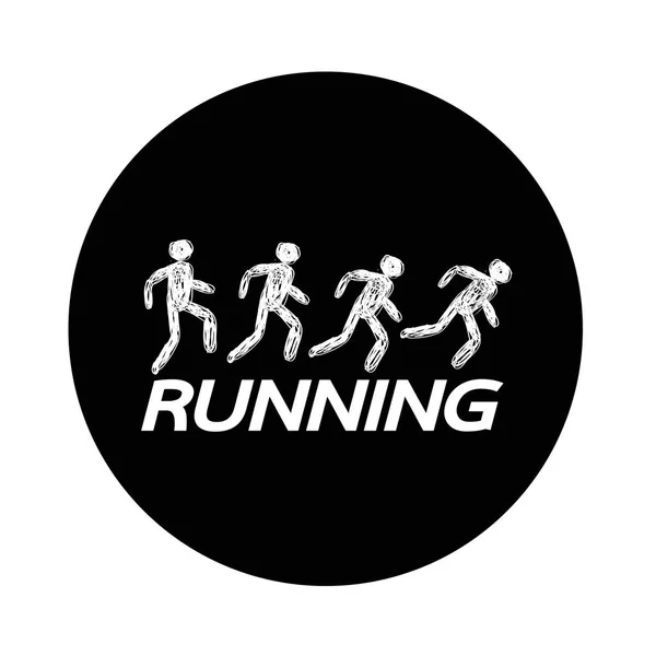 Running People Ikone — Stockvektor