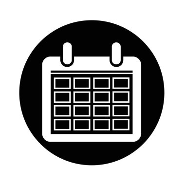 Siyah ve beyaz takvim simgesini