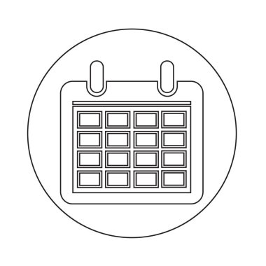 Siyah ve beyaz takvim simgesini