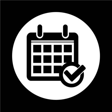 Siyah ve beyaz takvim simgesini