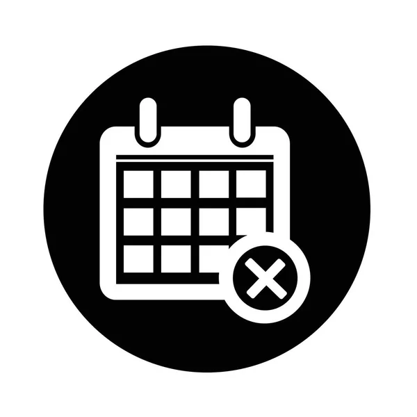 Ícone de calendário preto e branco — Vetor de Stock