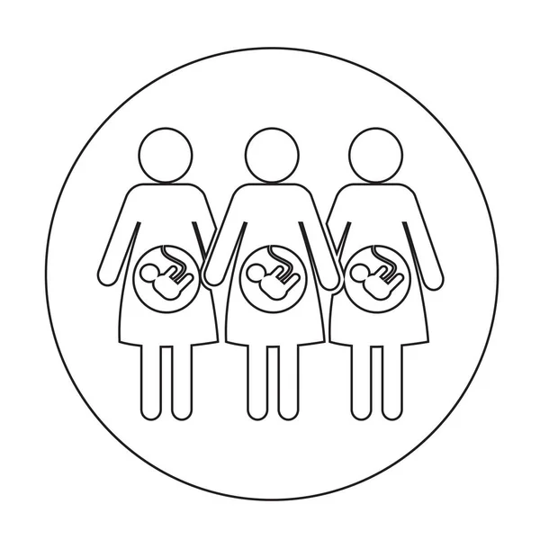 Mujer embarazada icono — Archivo Imágenes Vectoriales