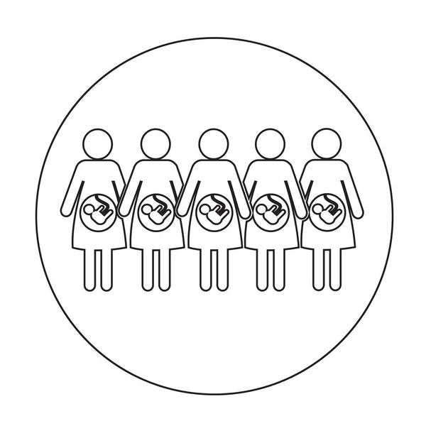 Hamile Kadın Simgesi — Stok Vektör