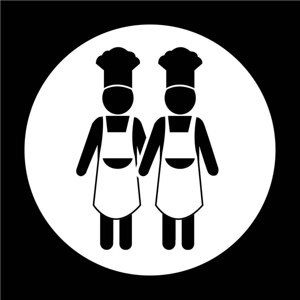 Gente Chef Icono — Vector de stock
