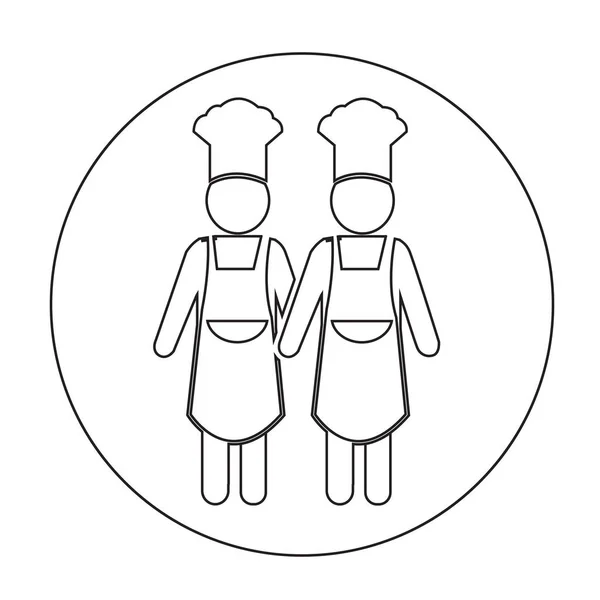 Gente Chef Icono — Vector de stock