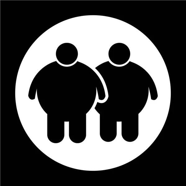 Ícone de pessoas gordas — Vetor de Stock