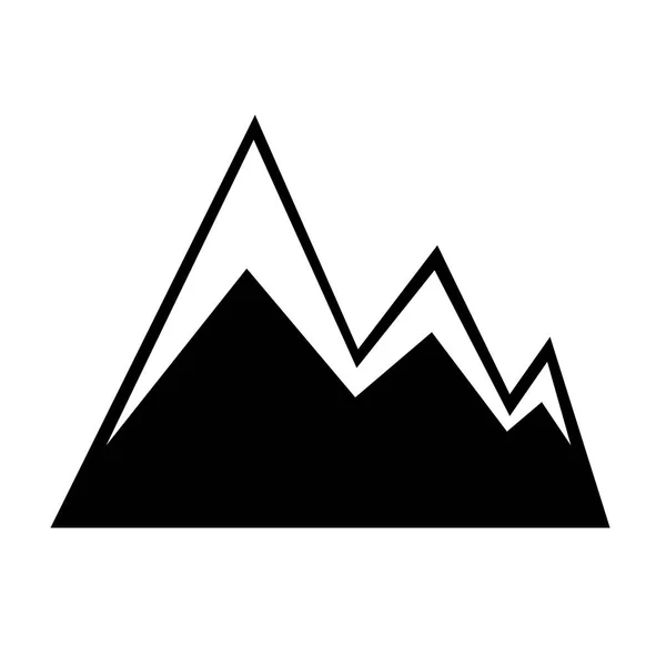 Icono de montaña plana — Vector de stock