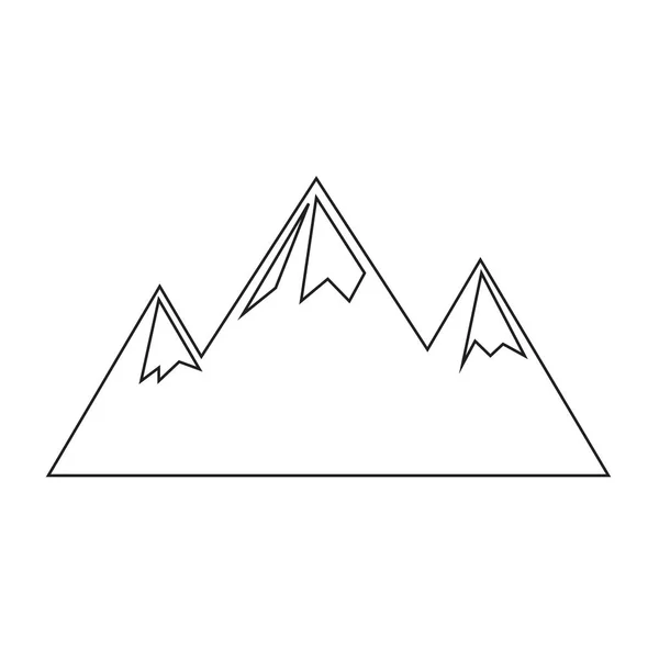 Icono de montaña plana — Vector de stock