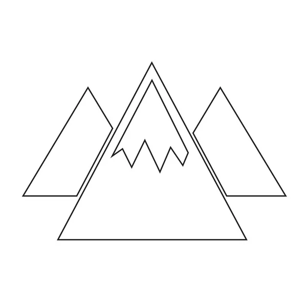 Icône plat montagne — Image vectorielle