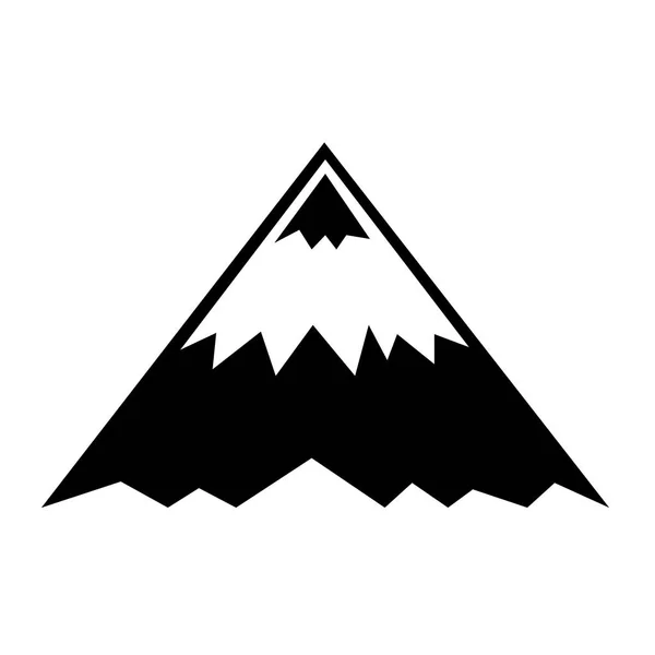 Berg platte pictogram — Stockvector